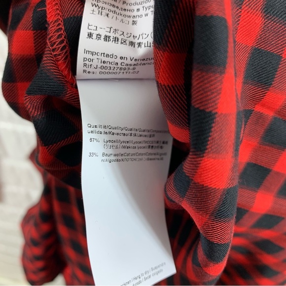 Hugo Boss Midi Shirt Dress Mixed Buffalo Checks with Belt 34 2 Small - Picture 11 of 11